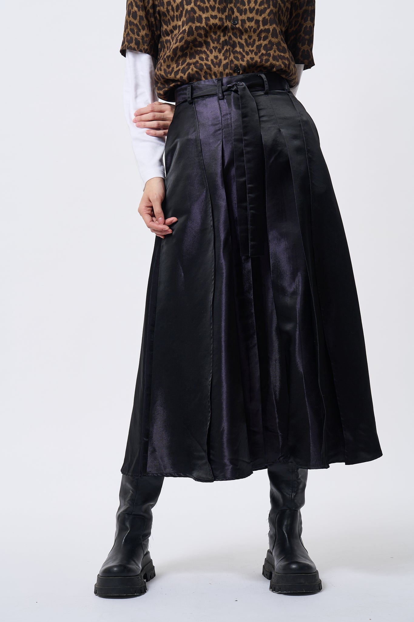Purple Pleated Midi