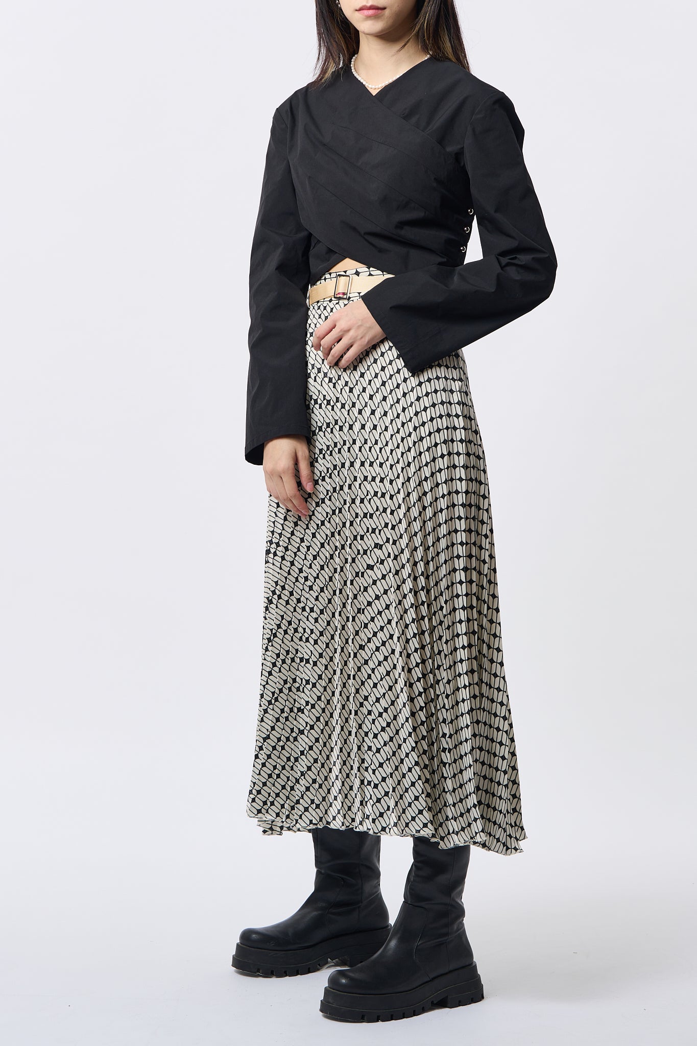Black Pleated Shirt