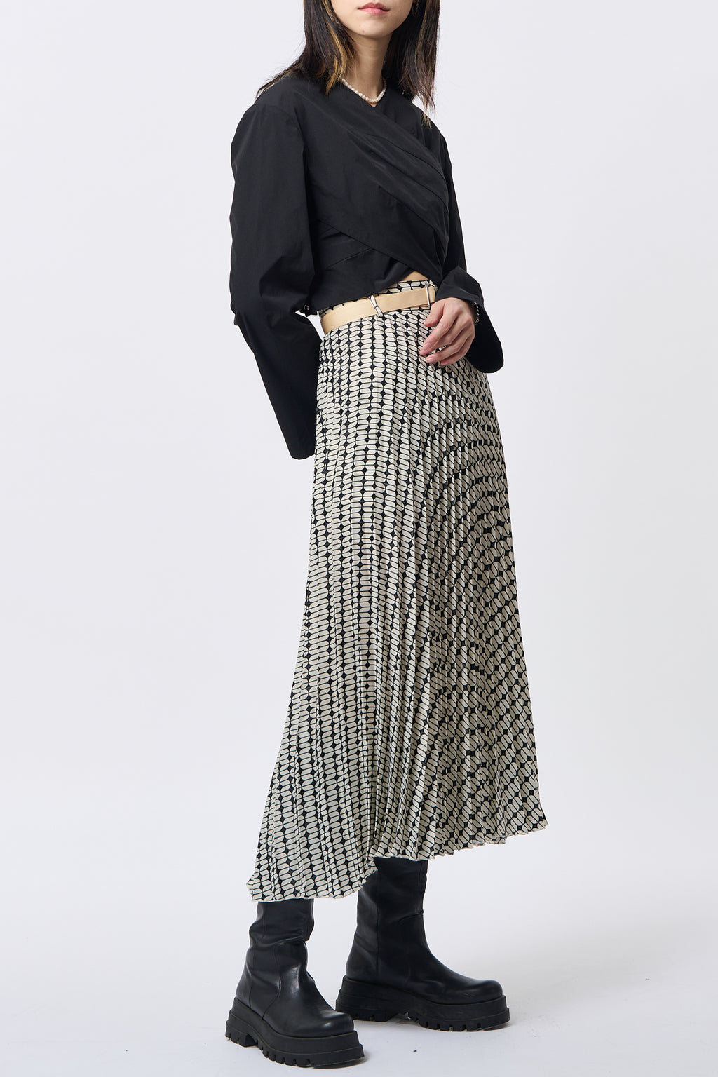 Black Pleated Shirt