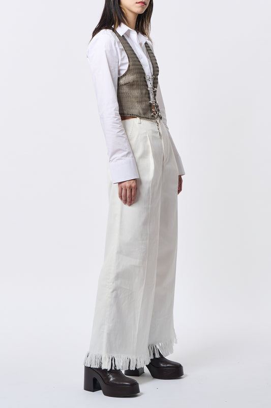 Fringe Cotton Pants