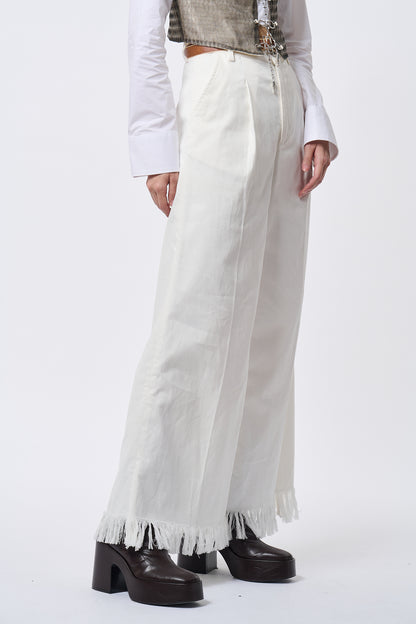 Fringe Cotton Pants
