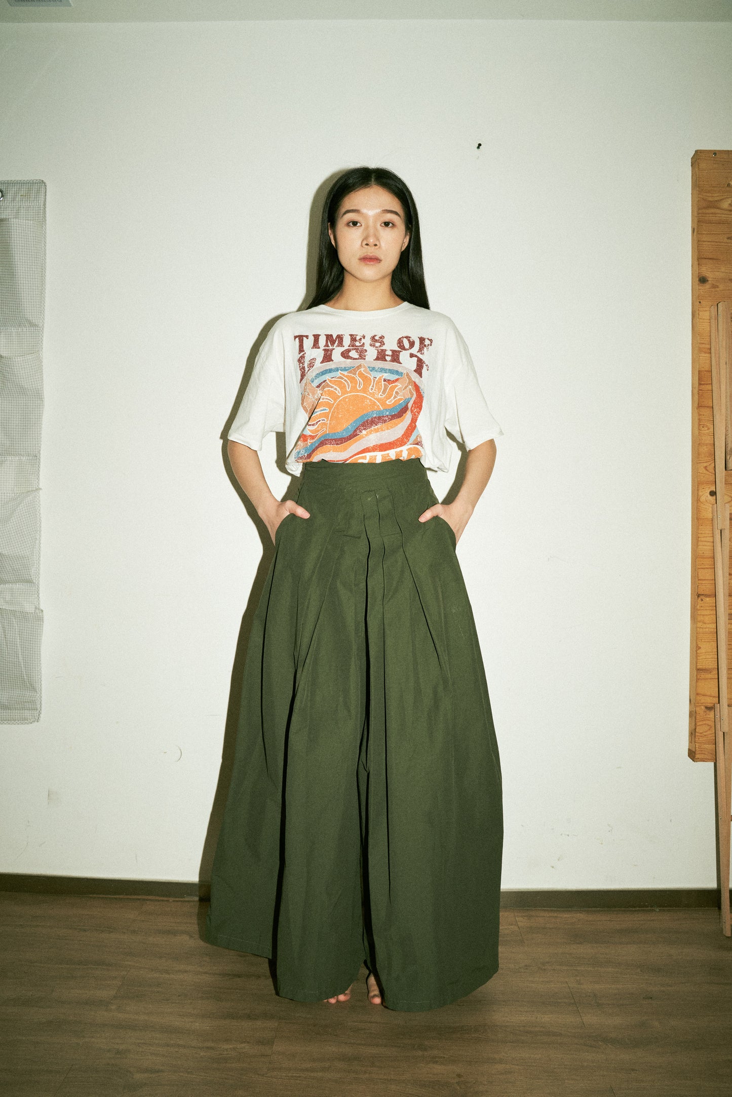 Green trench kendo pants