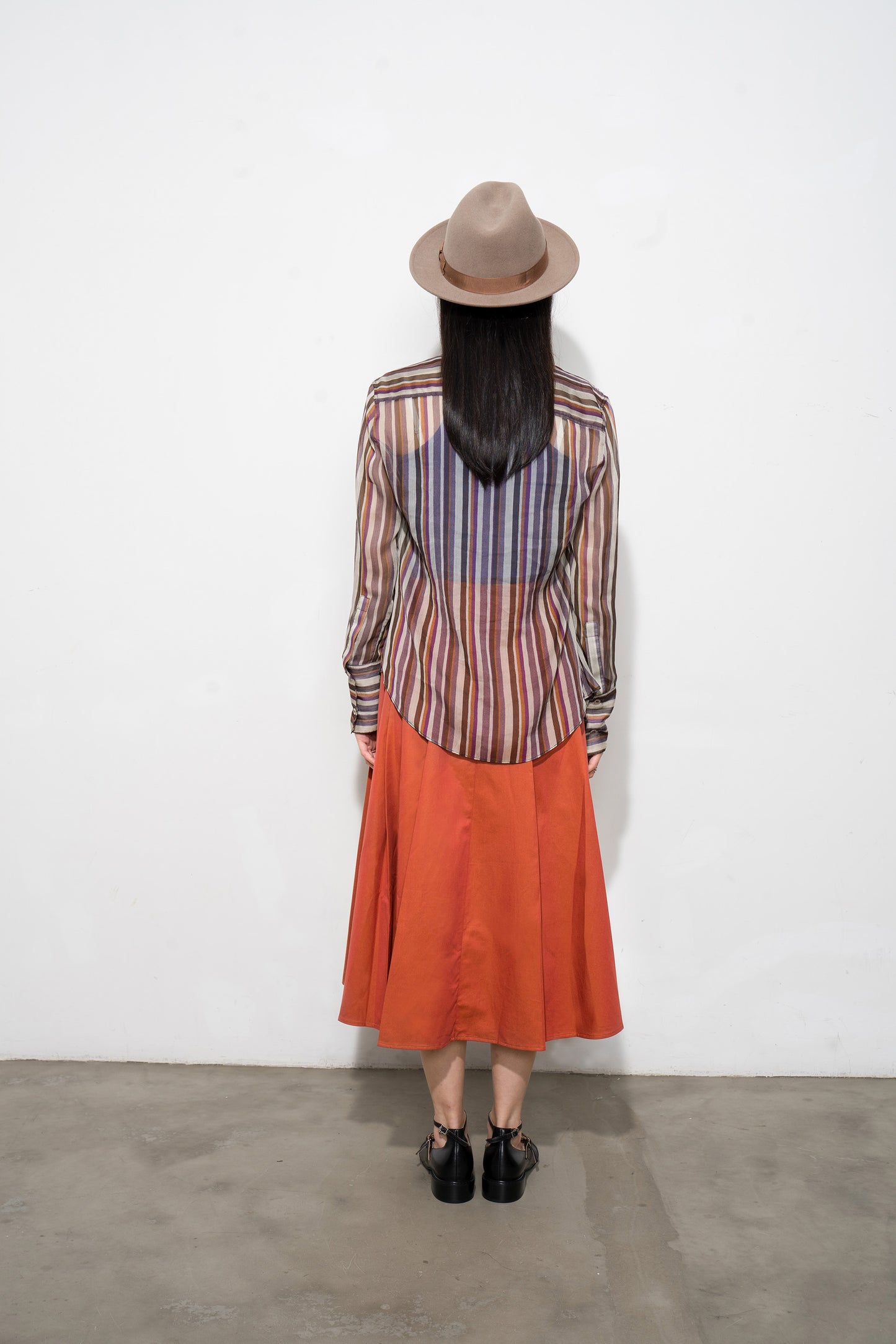 Pleated midi skirt
