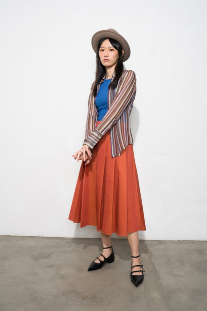 Pleated midi skirt