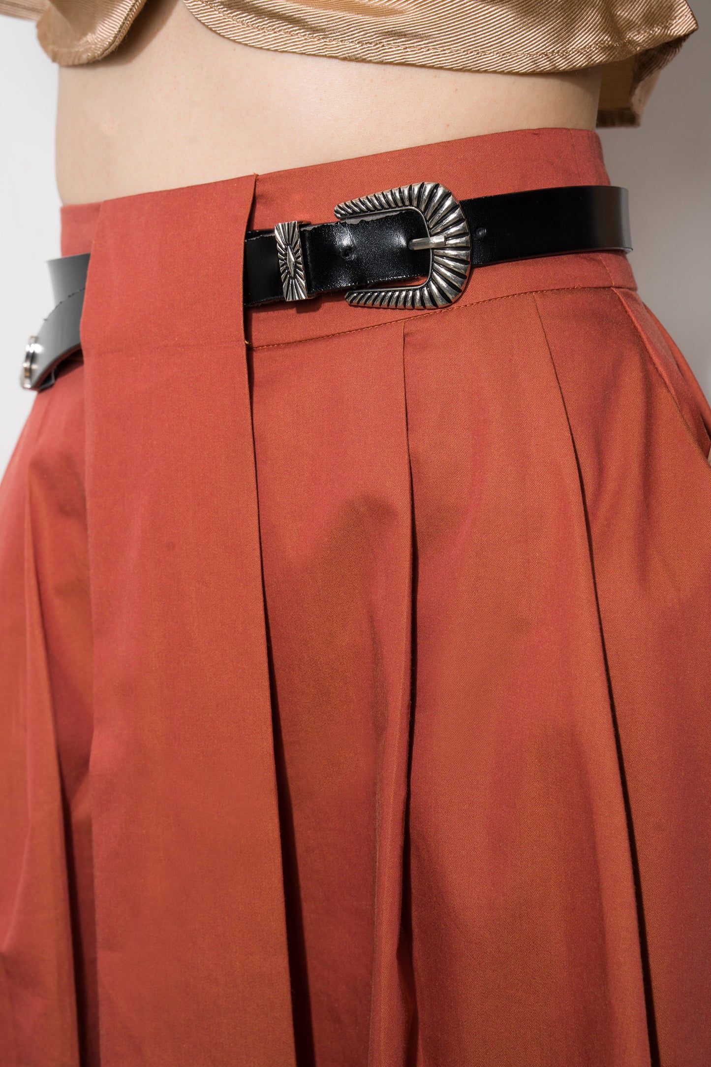Pleated midi skirt