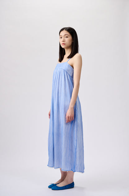 Blue silk camisole dress