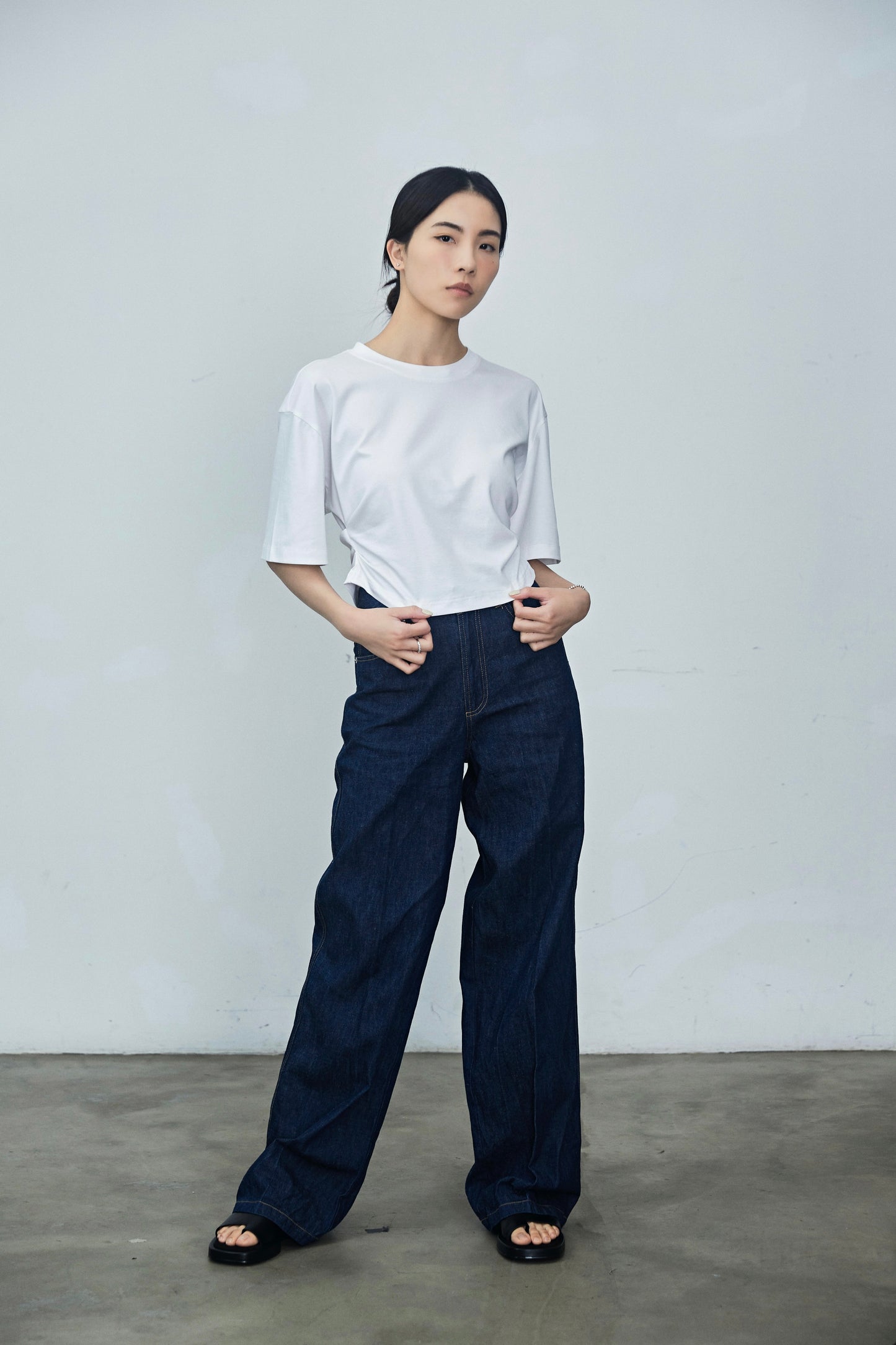 White Wrinkle cotton t-shirt