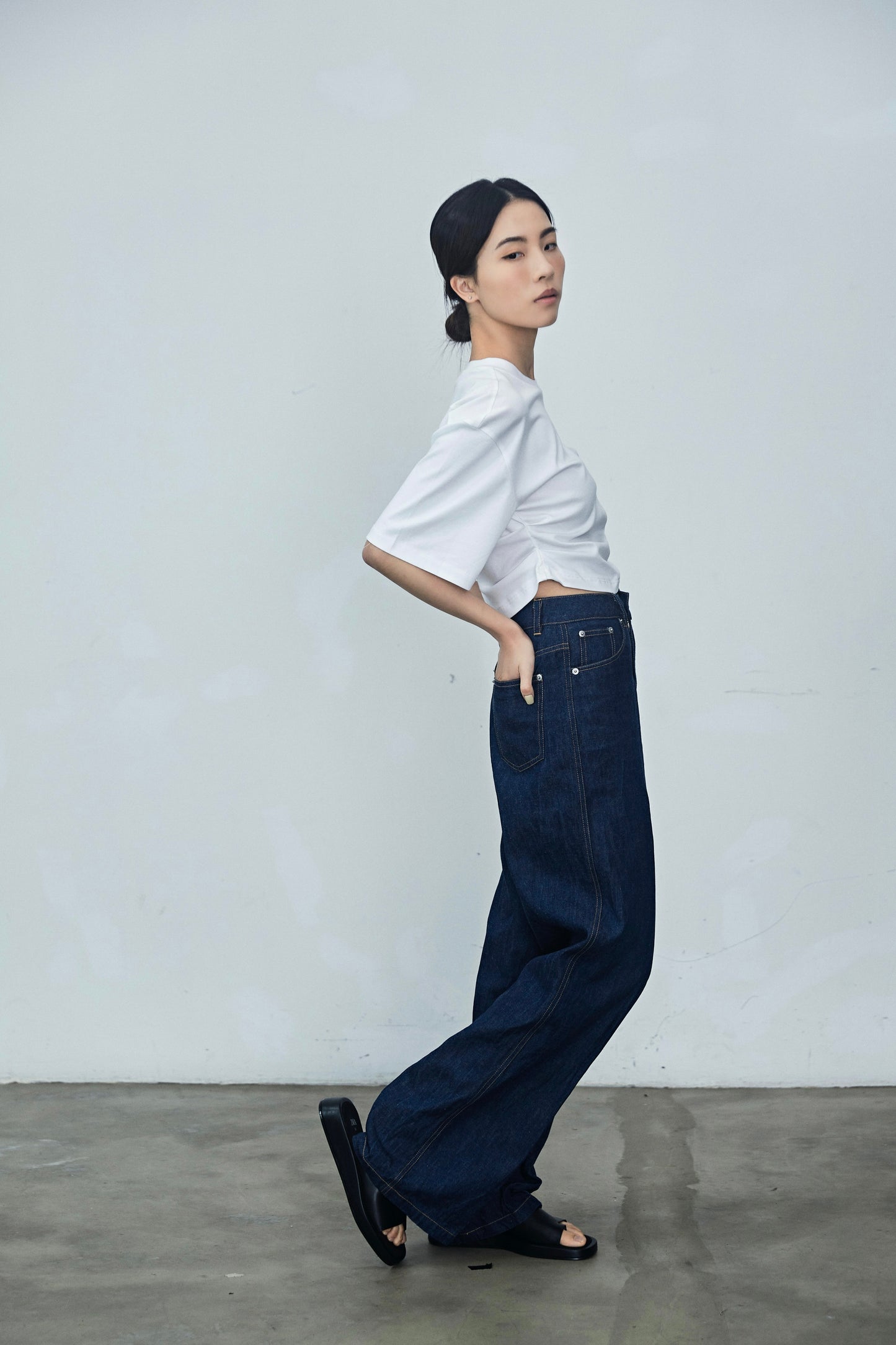 White Wrinkle cotton t-shirt