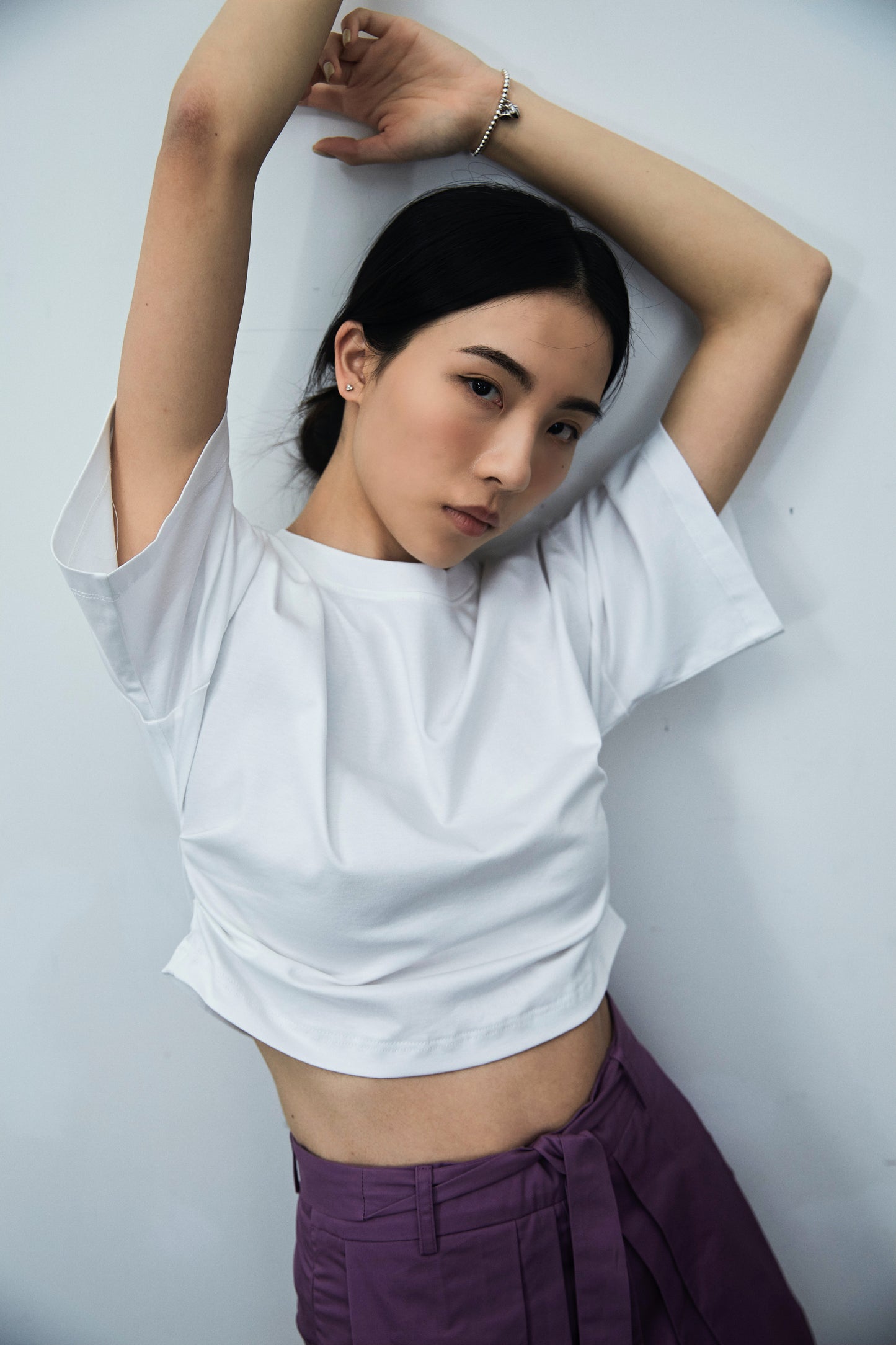 White Wrinkle cotton t-shirt