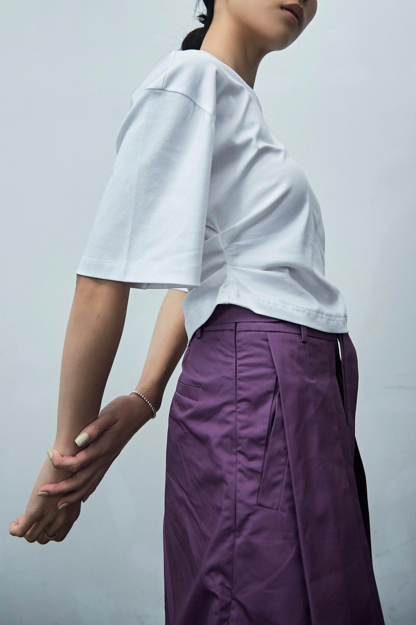 White Wrinkle cotton t-shirt