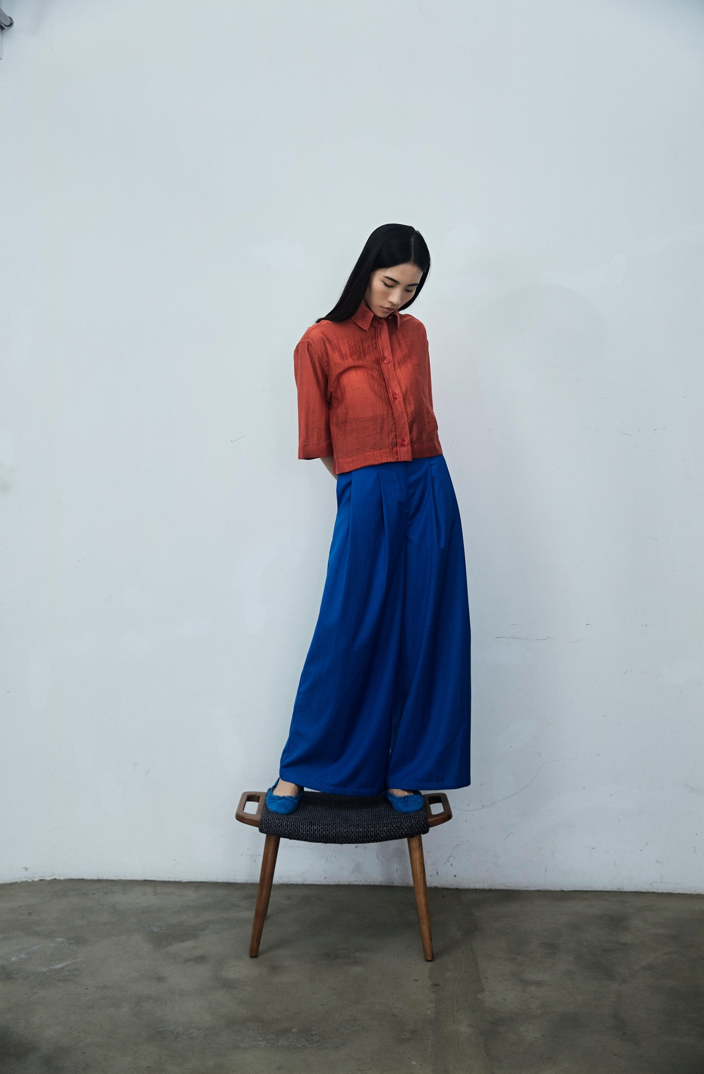 Red Short Sleeve Drop Shoulder Shirt