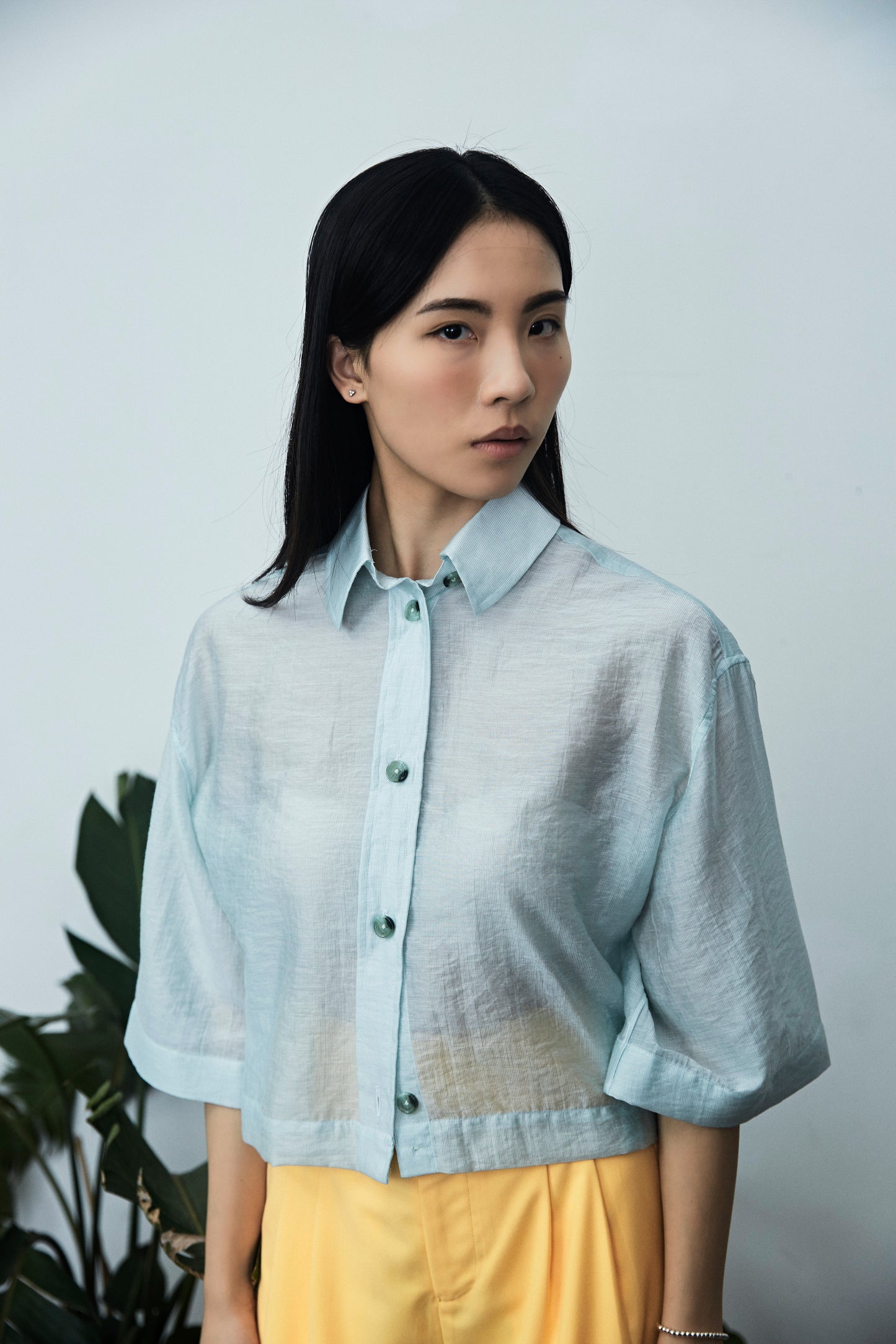 Green Short Sleeve Drop Shoulder Shirt