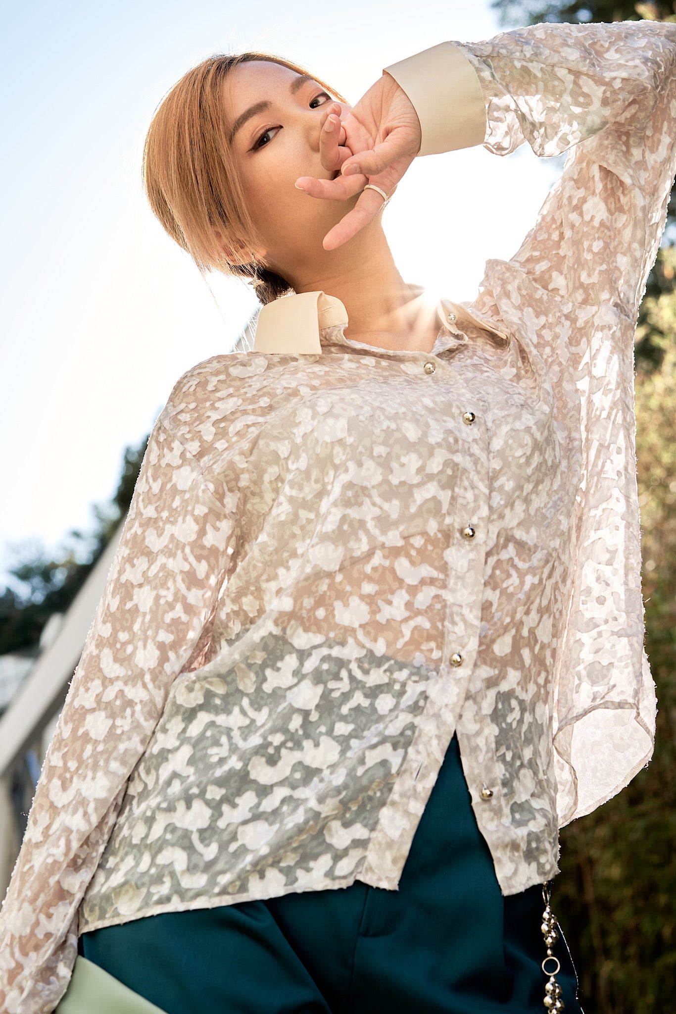 See-through leopard print shirt