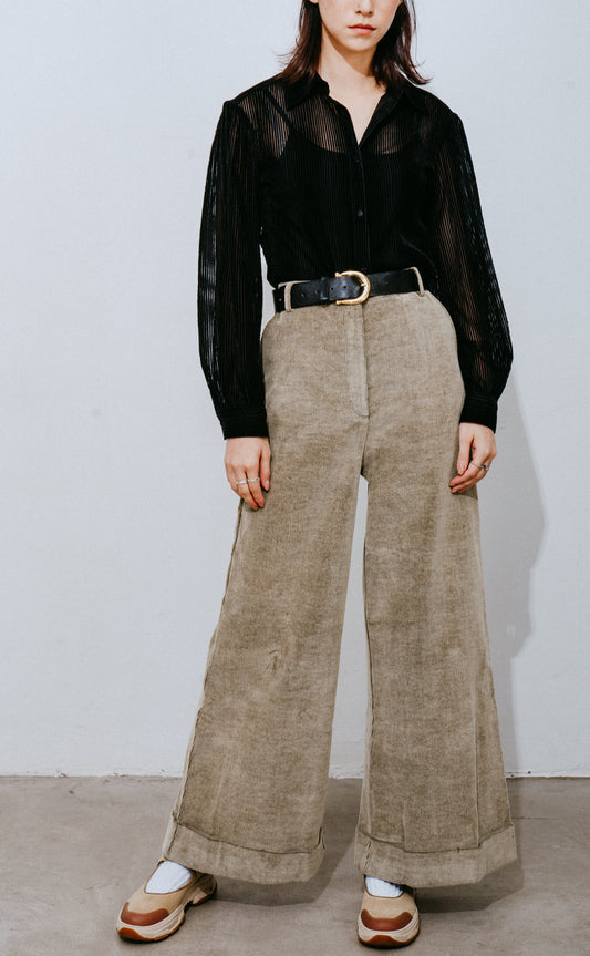 Corduroy Wide-Leg Trousers